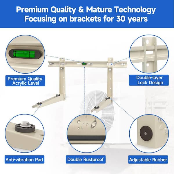 mini split wall mount vibration Amazon.com: Heavy-Duty Outdoor Mini Split Wall Mount Bracket 9000 - 24000  BTU | Weatherproof Mini Split Mounting Bracket | Includes Drill Bit & Anti- Vibration Pads