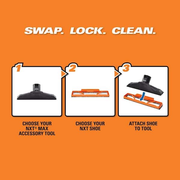 RIDGID - 2-1/2 in. NXT Max Locking Floor Tool Shop Vacuum Attachment with Soft and Hard Bristles for RIDGID NXT Wet Dry Vacs