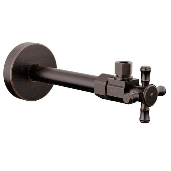 1/2 in. x 7.81 in. L Venetian Bronze Brass Angled Supply Stop Valve