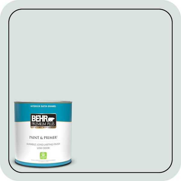 BEHR PREMIUM PLUS 1 qt. #730E-2 Sparkling Spring Satin Enamel Low Odor Interior Paint & Primer