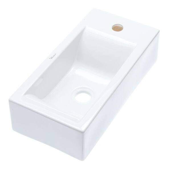 Whitehaus Collection Isabella Wall-Mounted Bathroom Sink in White