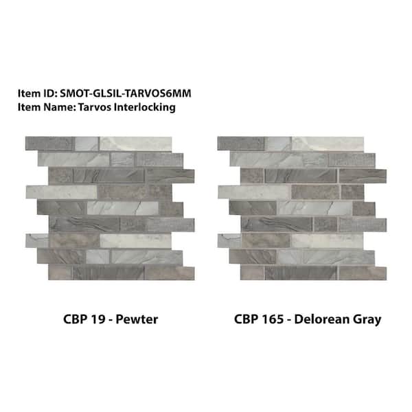 Tarvos Interlocking 11.81 in. x 11.81 in. x 6 mm Glass Mesh-Mounted Mosaic Tile (14.55 sq. ft. / case) Tarvos Interlocking 11.81 in. x 11.81 in. x 6 mm Glass Mesh-Mounted Mosaic Tile (14.55 sq. ft. / case)