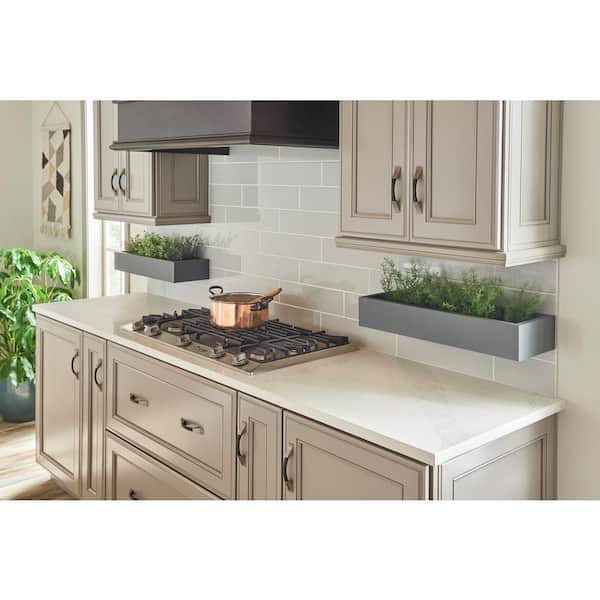 Domino Gray Bullnose 4 in. x 16 in. Glossy Ceramic Wall Tile (26 lin. ft./Case)