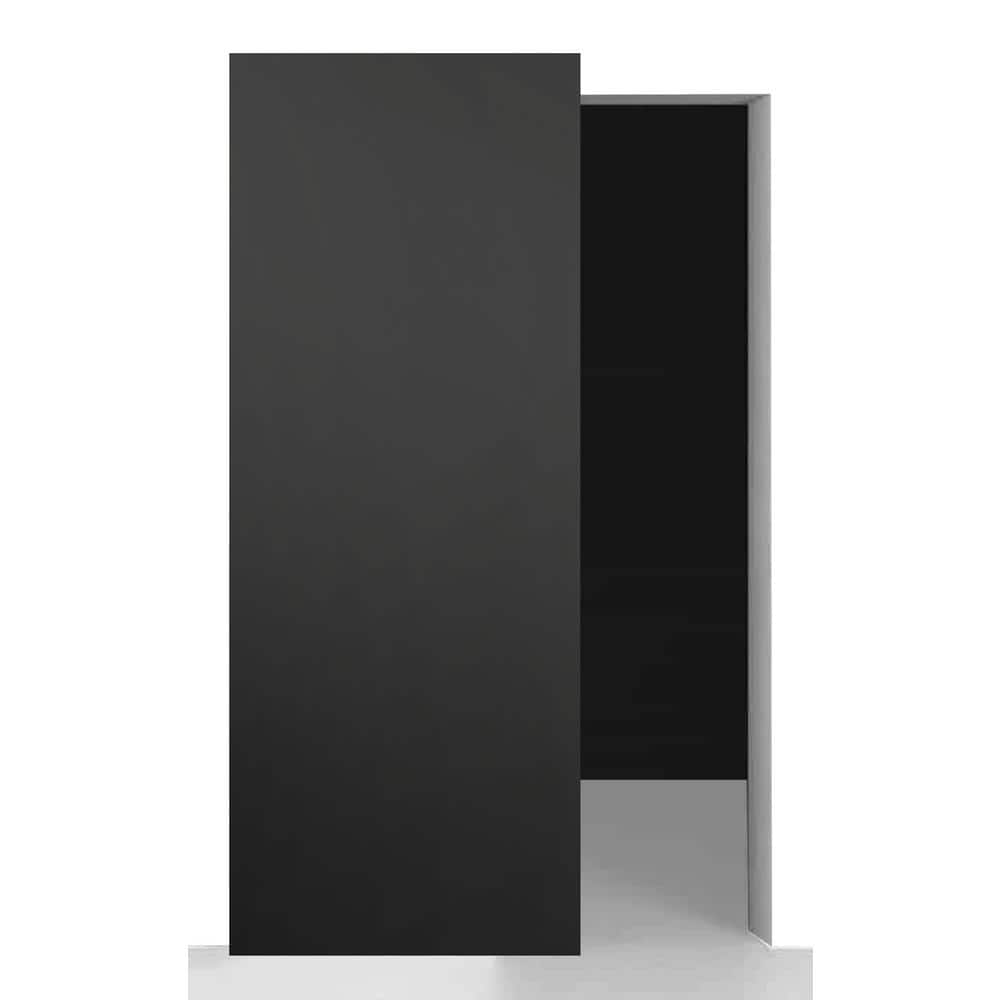 Optima 36 in. x 80 in. Black Matte Manufactured Wood w/BaseBoard Hidden Sliding Barn Door with Hardware Kit price history on PriceWatchPro