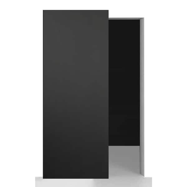 Belldinni Optima 28 in. x 84 in. Black Matte Manufactured Wood w/o Base Board Hidden Sliding Barn Door with Hardware Kit