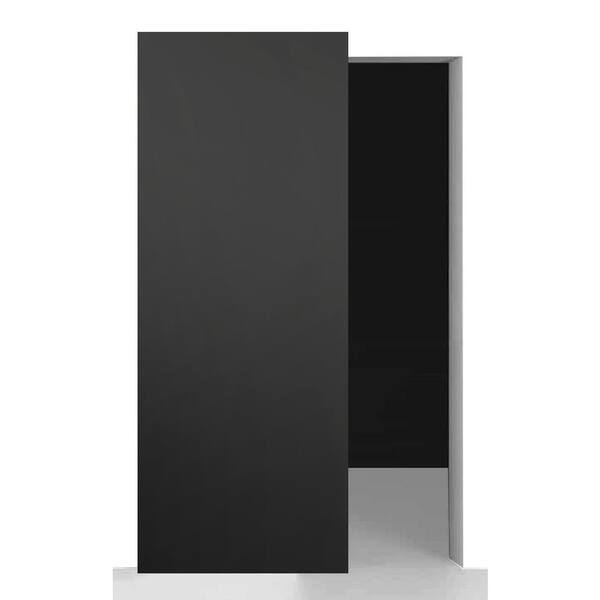 Belldinni Optima 32 in. x 80 in. Black Matte Manufactured Wood w/o BaseBoard Hidden Sliding Barn Door with Hardware Kit