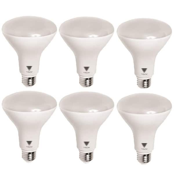 TriGlow 65-Watt Equivalent BR30 Dimmable LED Light Bulb Cool White (6-Pack)