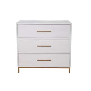 Madelyn White 3-Drawers 30 in. W Chest of Drawers
