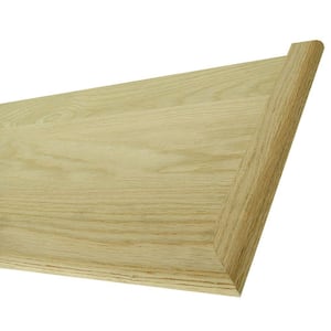 Stair Parts 54 in. x 11-1/2 in. x 1 in. Unfinished Red Oak Reversible Return Engineered Stair Tread