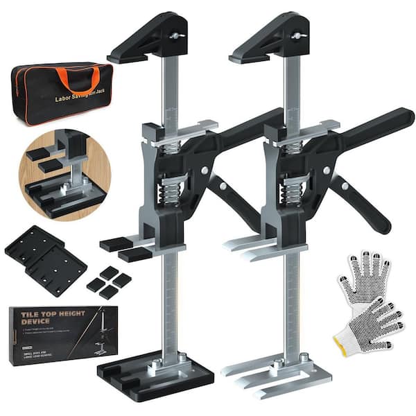 15.5 in. Jack Post, Stainless Steel Labor Saving Arm Jack (2-Pack), Furniture Lifts with Handbag, Hand Furniture Jack