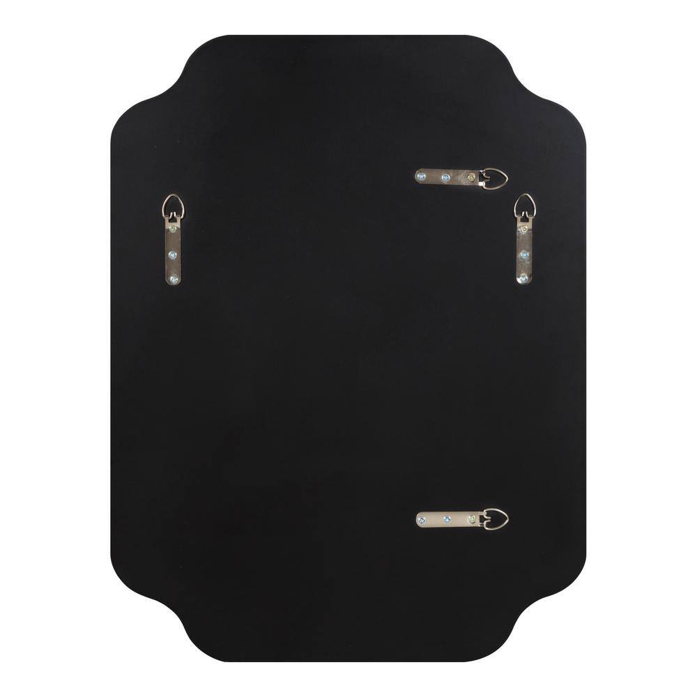 Scalloped Edge Silver Full-Length Wooden Vanity Mirror