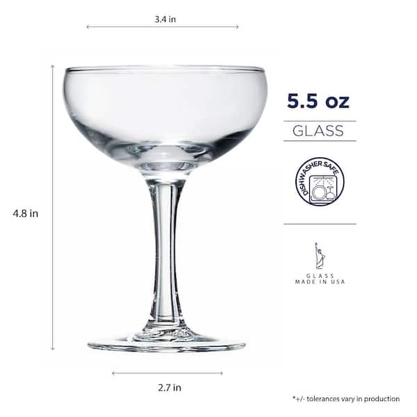 Luminarc 5.5 Ounce Barcraft Coupe Cocktail Glass, Set of 4, Clear