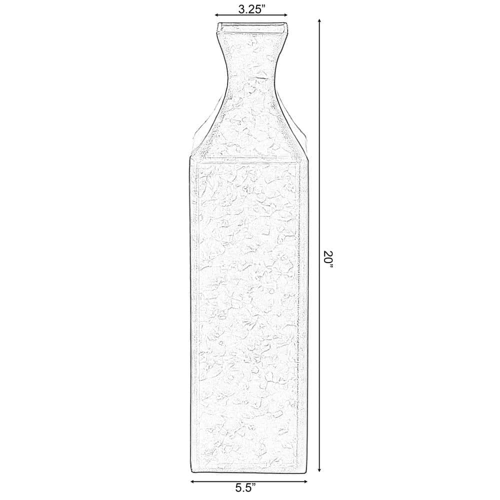 Medium Gold Textured Metal Bottle Shape Floor Vase