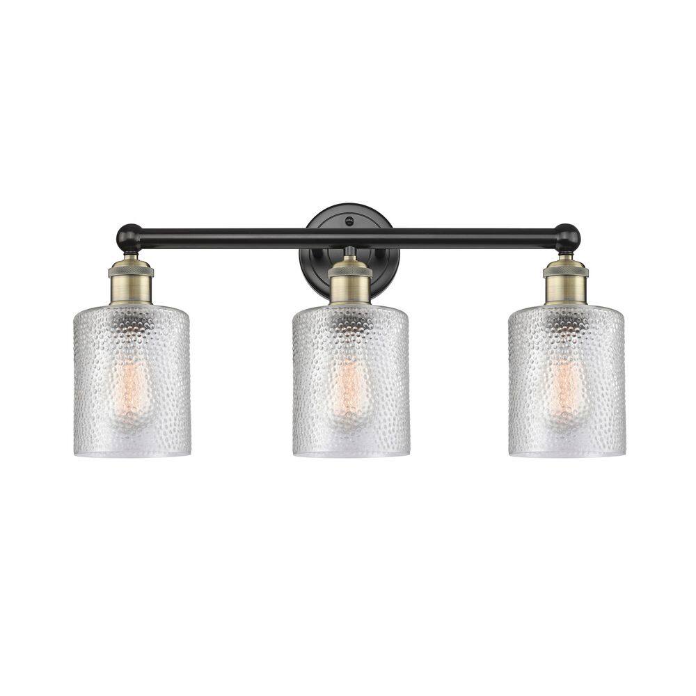 Cobbleskill 23 in. 3-Light Black Antique Brass Vanity Light with Glass Shade price history on PriceWatchPro