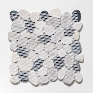 Classic Pebble Tile Grey/White/Black 11-1/2 in. x 11-1/2 in. x 12.7mm Mesh-Mounted Mosaic Tile (9.61 sq. ft. / case)