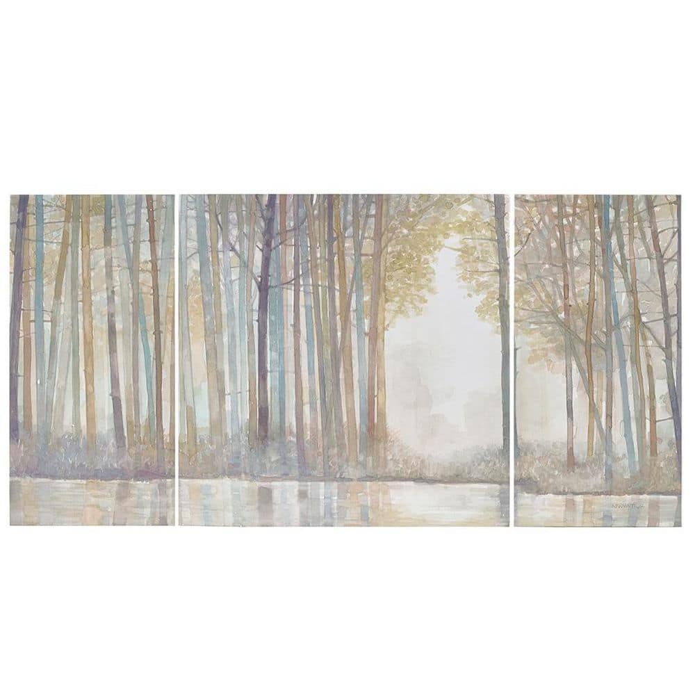 3 Pieces Framed Giclee Print Abstract Art Print 5 in. x 33 in.