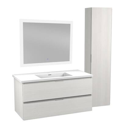 39 in. W x 18 in. D x 20 in. H White 1-Basin Bath Vanity Set in Rich White with White Vanity Top and Mirror