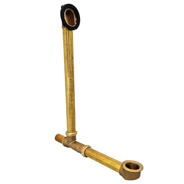 Westbrass 18 in. Brass Above Floor Bath Waste and Overflow Rough-In Less Trim