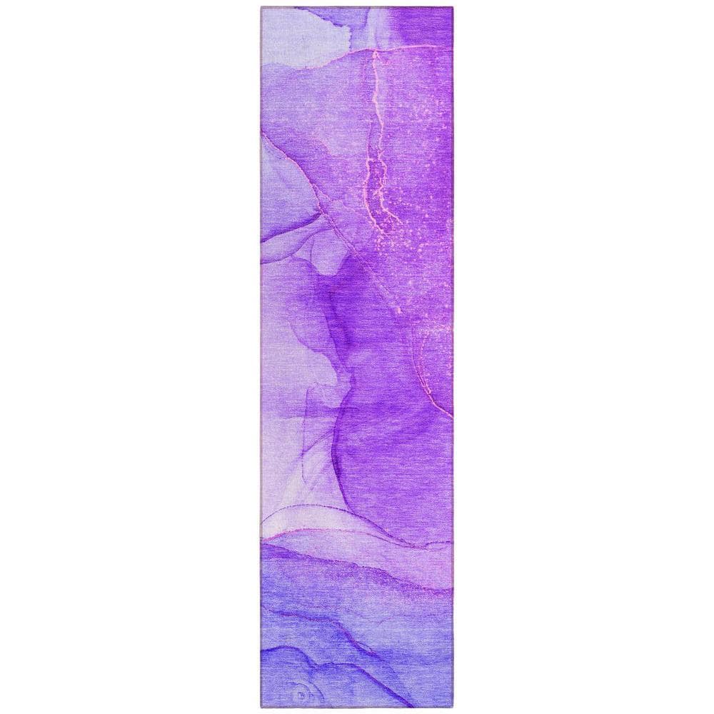 Purple 2 ft. x 8 ft. Abstract Indoor / Outdoor Area Rug price history on PriceWatchPro