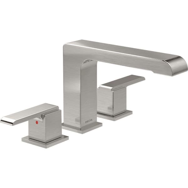 Delta Ara 2-Handle Deck-Mount Roman Tub Faucet Trim Kit in Stainless (Valve Not Included)
