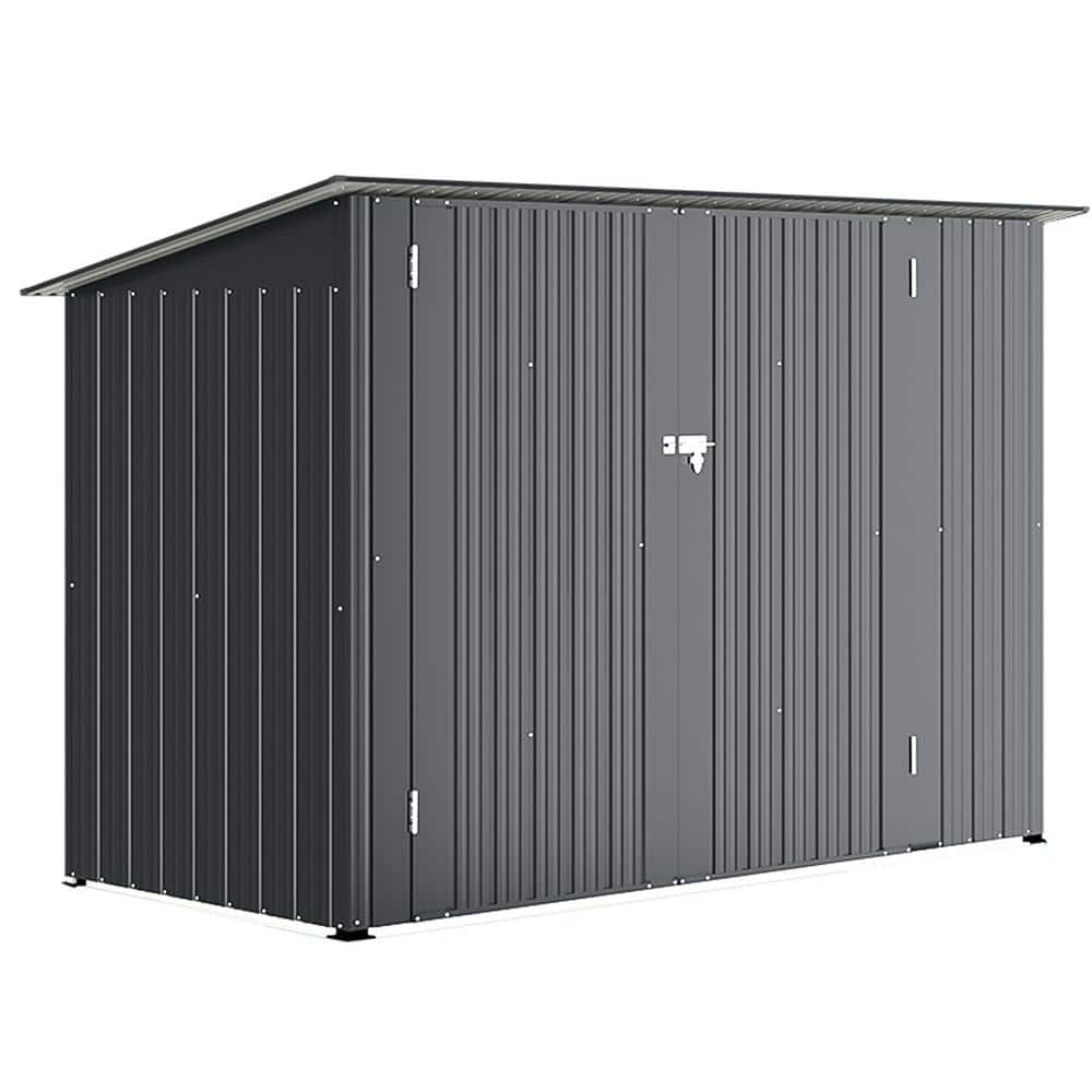 7 ft. W x 3 ft. D Outdoor Storage Metal Shed Lean to Bike Shed for Multiple Bikes (22.5 sq. ft.) -  AECOJOY, 16325GR-HD01