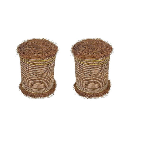 Natural Longleaf Pine Needle Mulch Roll, Covers Up to 150 sq. ft., Organic Ground Cover for Landscaping, 2 Pack