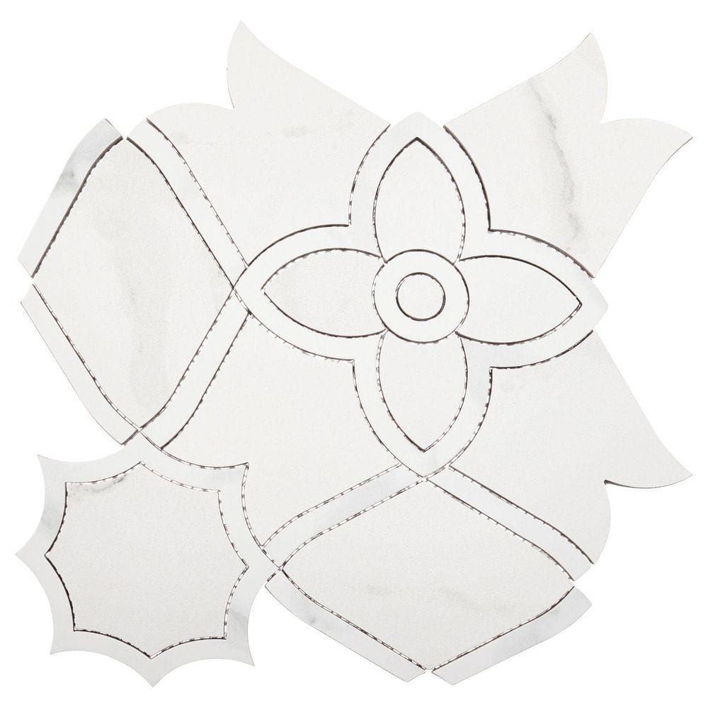 Ciara Rex White 10 in. x 10 in. Marble Look Matte Porcelain Mosaic Floor Wall and Tile (3.4 sq. ft. /Case) price history on PriceWatchPro