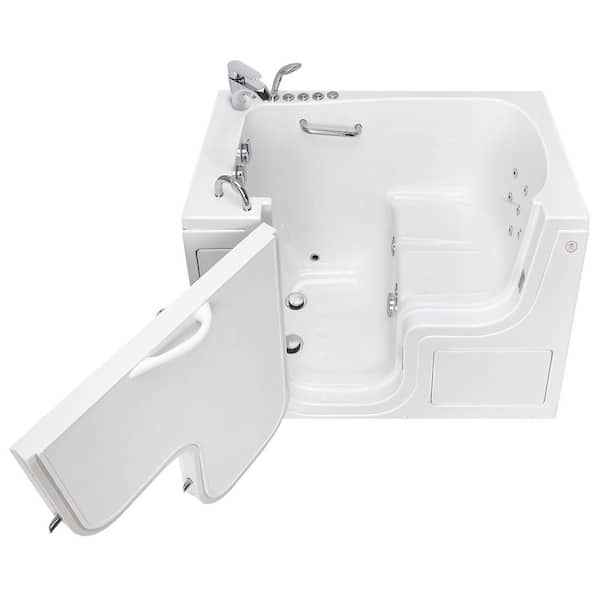 Ella Wheelchair Transfer32 52 in. Walk-In Whirlpool and MicroBubble Bathtub in White, Fast Fill Faucet,Heated Seat,Dual Drain