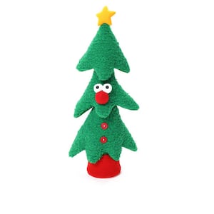 17 in. H Green Animated Singing Christmas Tree Holiday Decoration