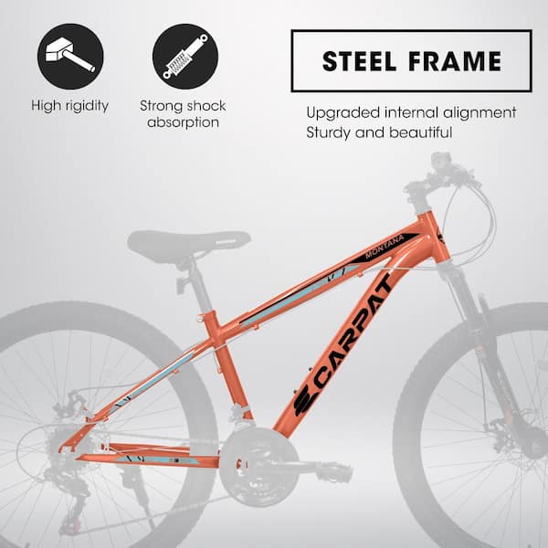 Sudzendf 26 in. Wheels Mountain Bike Carbon Steel Frame Disc