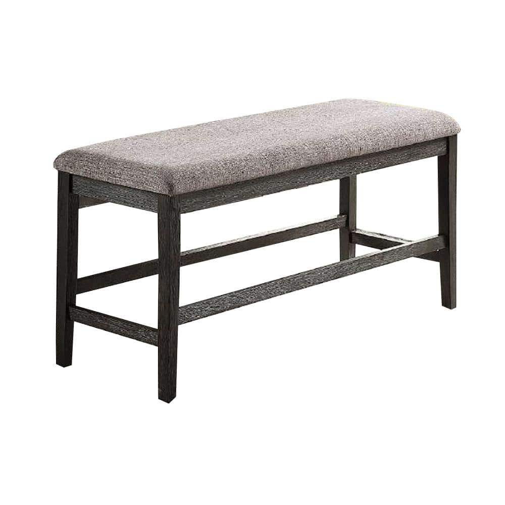 Benjara 17 In. Gray Backless Bedroom Bench With Fabric Seat Bm231847 