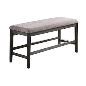 17 in. Gray Backless Bedroom Bench with Fabric Seat