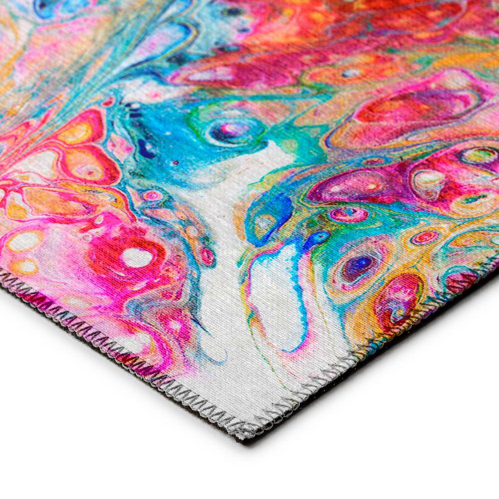 Kaleidoscope Multicolor Abstract Chenille 3' x 5' Area Rug