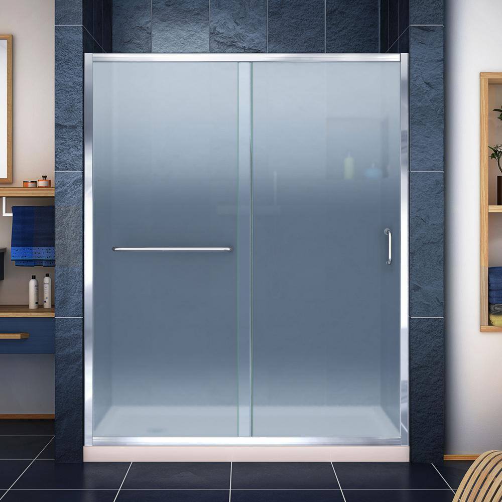 Infinity-Z 34 in. x 60 -Frameless Sliding Shower Door in Chrome with Left Drain Shower Base in Biscuit price history on PriceWatchPro