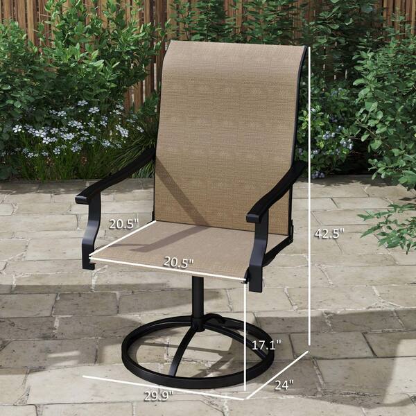 Outsunny Outdoor Patio Swivel Chairs Metal Frame Outdoor Dining 