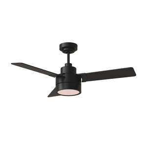 Jovie 44 in. Integrated LED Indoor/Outdoor Midnight Black Ceiling Fan with Light Kit, Wall Control and Reversible Motor