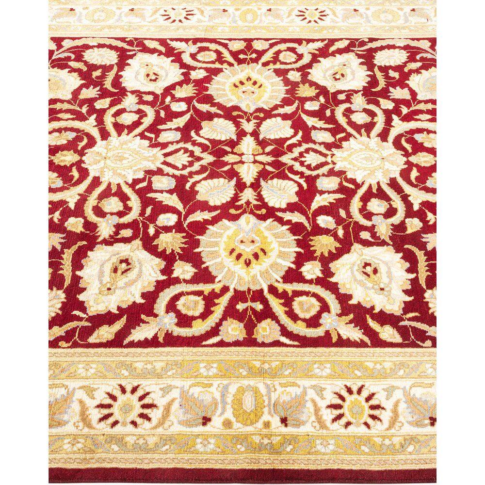Hand-Knotted Red Wool Oriental Square Area Rug