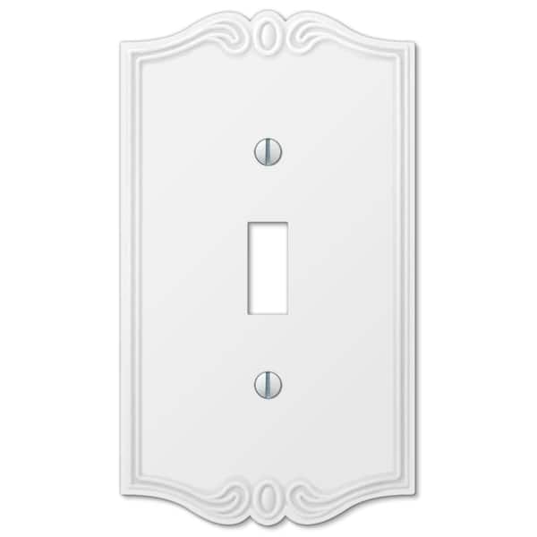 AMERELLE Charleston 1 Gang Toggle Composite Wall Plate - White