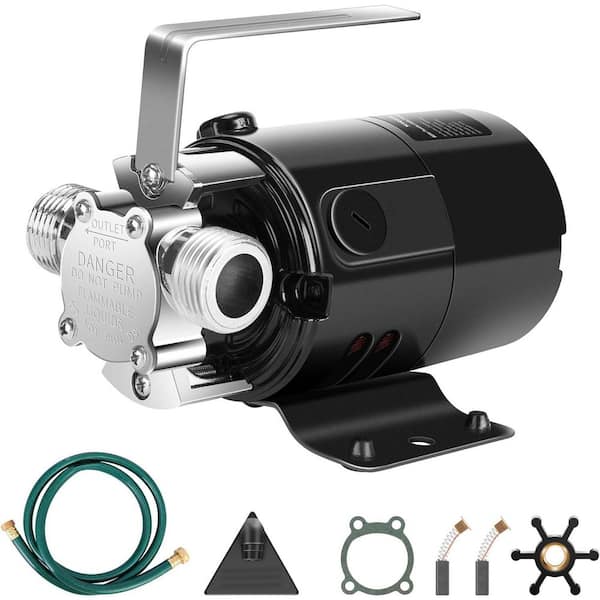 1/10HP 330 GPH 115V Portable Water Transfer Utility Pump with Water Hose Kit, for Gardens, Rain Barrels, Pools, Ponds