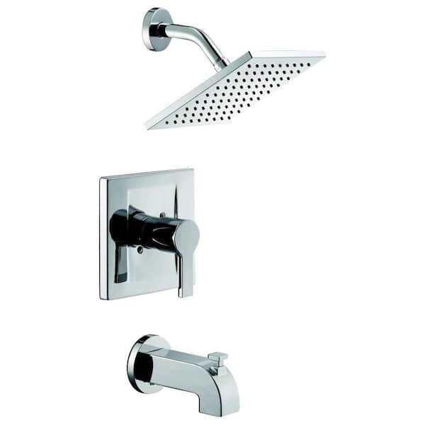 Glacier Bay Modern Single-Handle 1-Spray Tub and Shower Faucet in Chrome (Valve Included)
