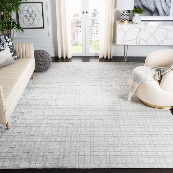 Mirage 6 ft. x 9 ft. Silver Crosshatch Area Rug