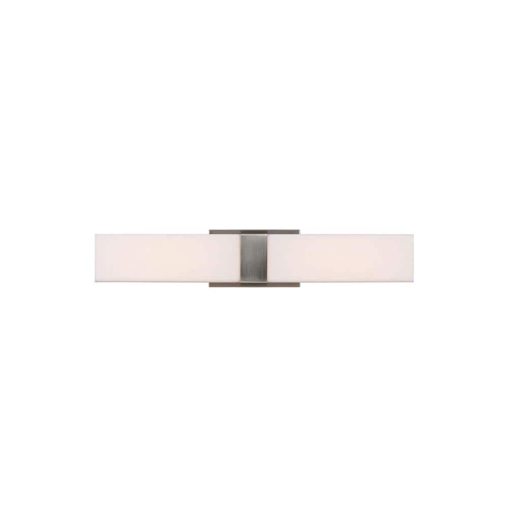Sleek Brushed Nickel LED Vanity Light with Dimmable White Acrylic Shade