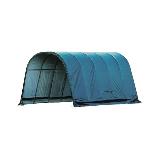 ShelterLogic 12 ft. W x 20 ft. D x 10 ft. H Green Cover Round Style Run-in Shelter