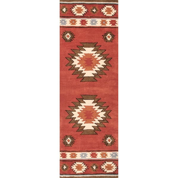 nuLOOM Shyla Abstract Wine 3 ft. x 12 ft. Runner Rug