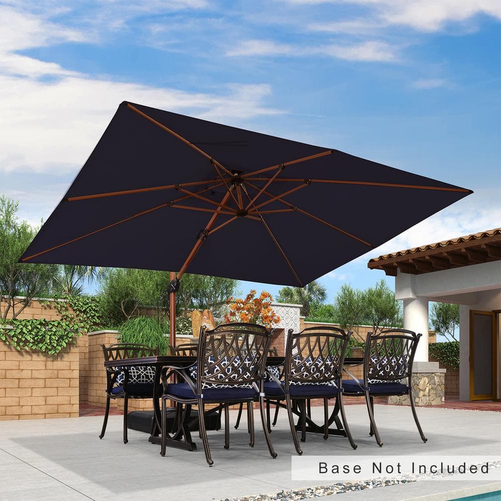 9 ft. x 12 ft. All-aluminum 360° Rotation Wood pattern Cantilever Outdoor Patio Umbrella in Navy Blue price history on PriceWatchPro