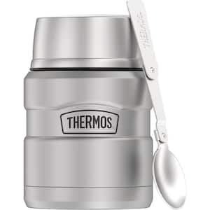 16 oz. Matte Steel Stainless Steel Vacuum Food Jar Thermos, Insulated, with Spoon