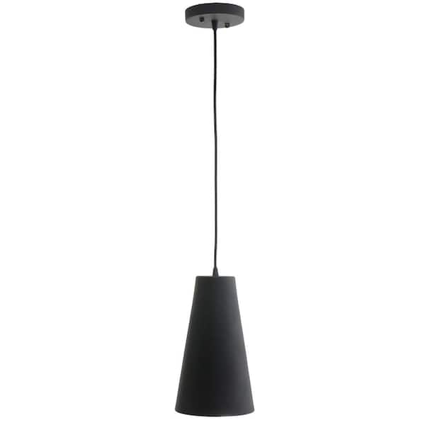 VONN Lighting Gatria Collection 11 in. x 6 in. Black/Nickel LED Modern Adjustable Pendant with Metal Shade