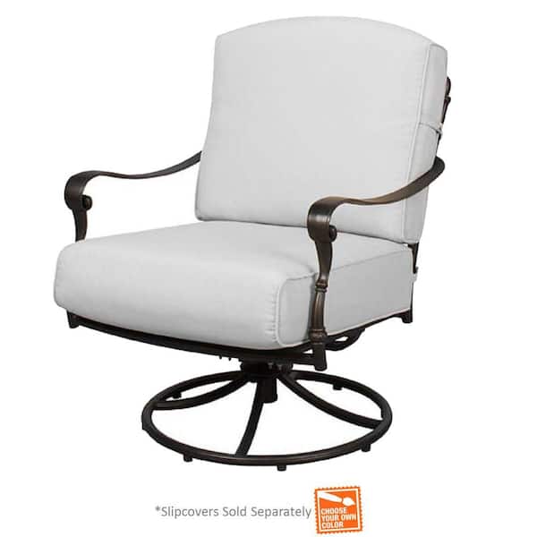 Hampton Bay Edington Patio Swivel Rocker Lounge Chair with Cushions Included, Choose Your Own Color
