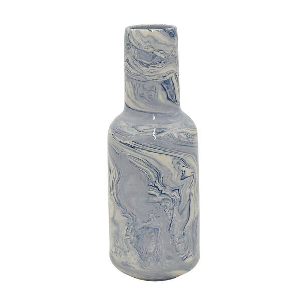 THREE HANDS Blue Marble Ceramic Decorative Vase