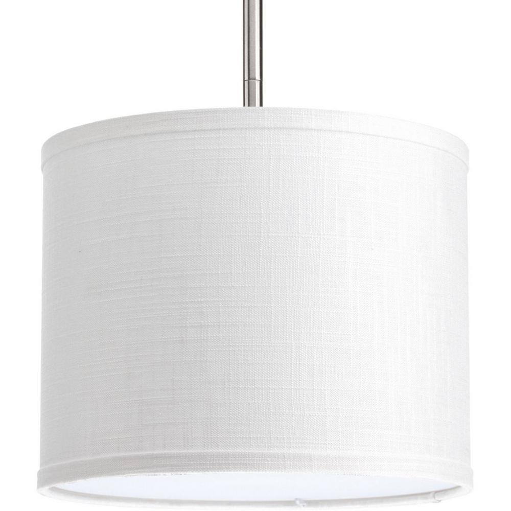 Off-White Linen Drum Pendant Shade with Acrylic Diffuser